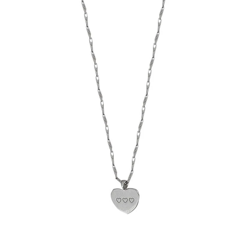 Hainon Love s925 sterling silver necklace female 2021 new style simple temperament niche design wholesale 1