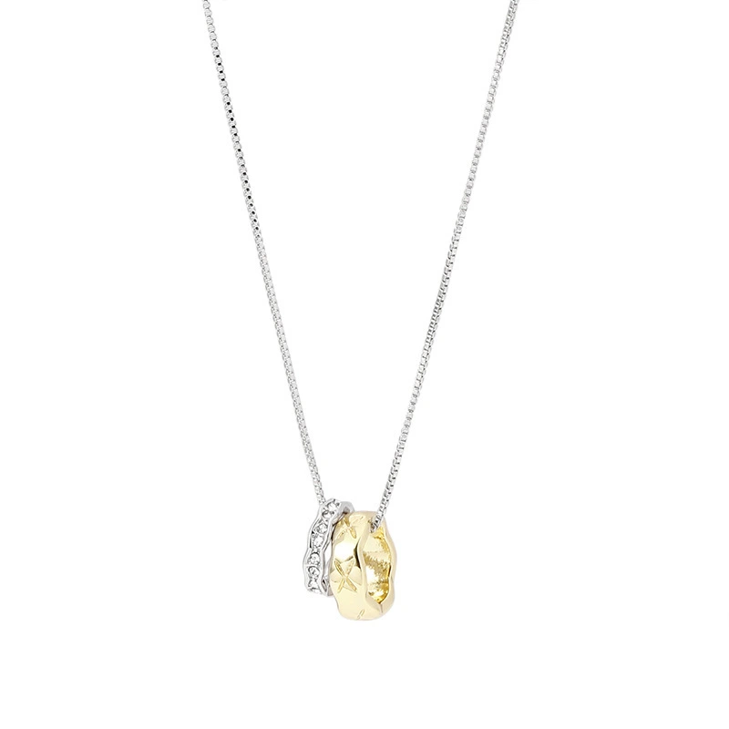 Hainon wholesale fashion S925 sterling silver ring pendant necklace female 2021 new trend simple chain 1