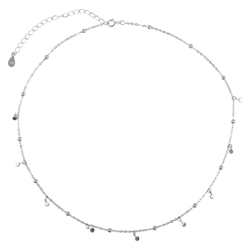 Hainon s925 sterling silver tassel necklace niche design necklace short clavicle chain simple temperament 1