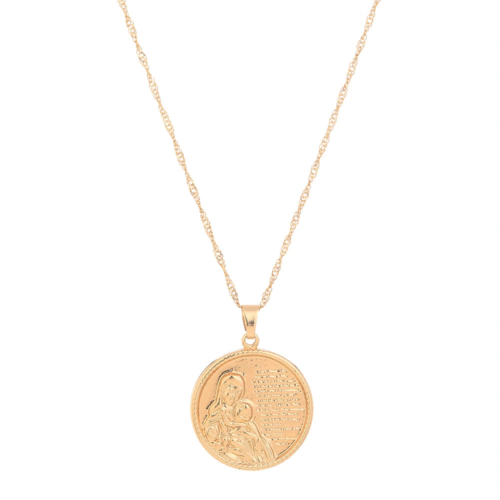 Hainon Mother's Day necklace Figure pattern Pendant Necklace 18K gold plating alloy jewelry 2022 1
