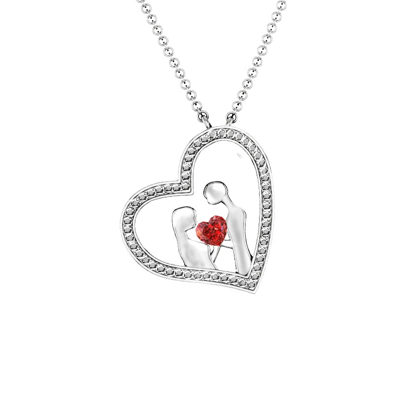 Hainon Heart Pendant Necklaces for Women 925 Sterling Silver wedding jewelry Couple necklace 1