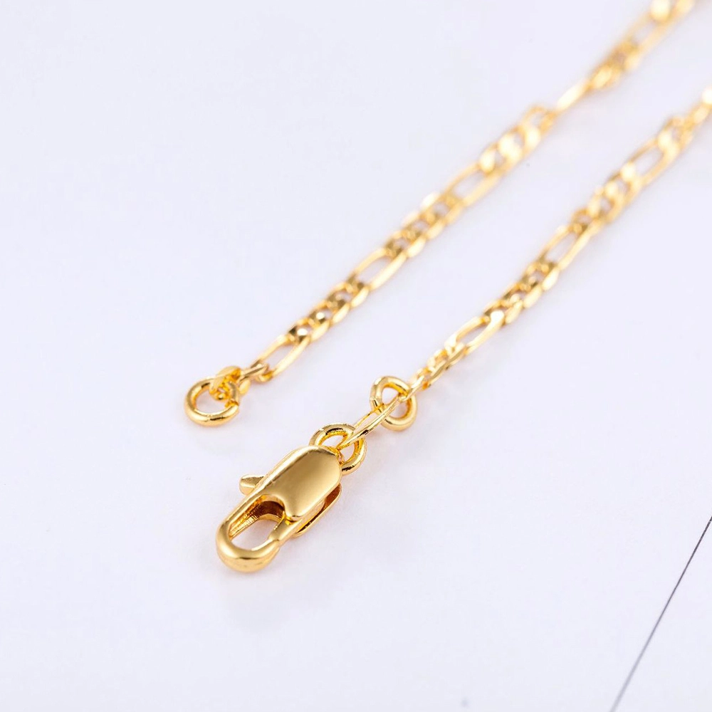 Hainon wholesale 3mm figaro chain gold color chain 18inch chain design for men Stainless steel material 1