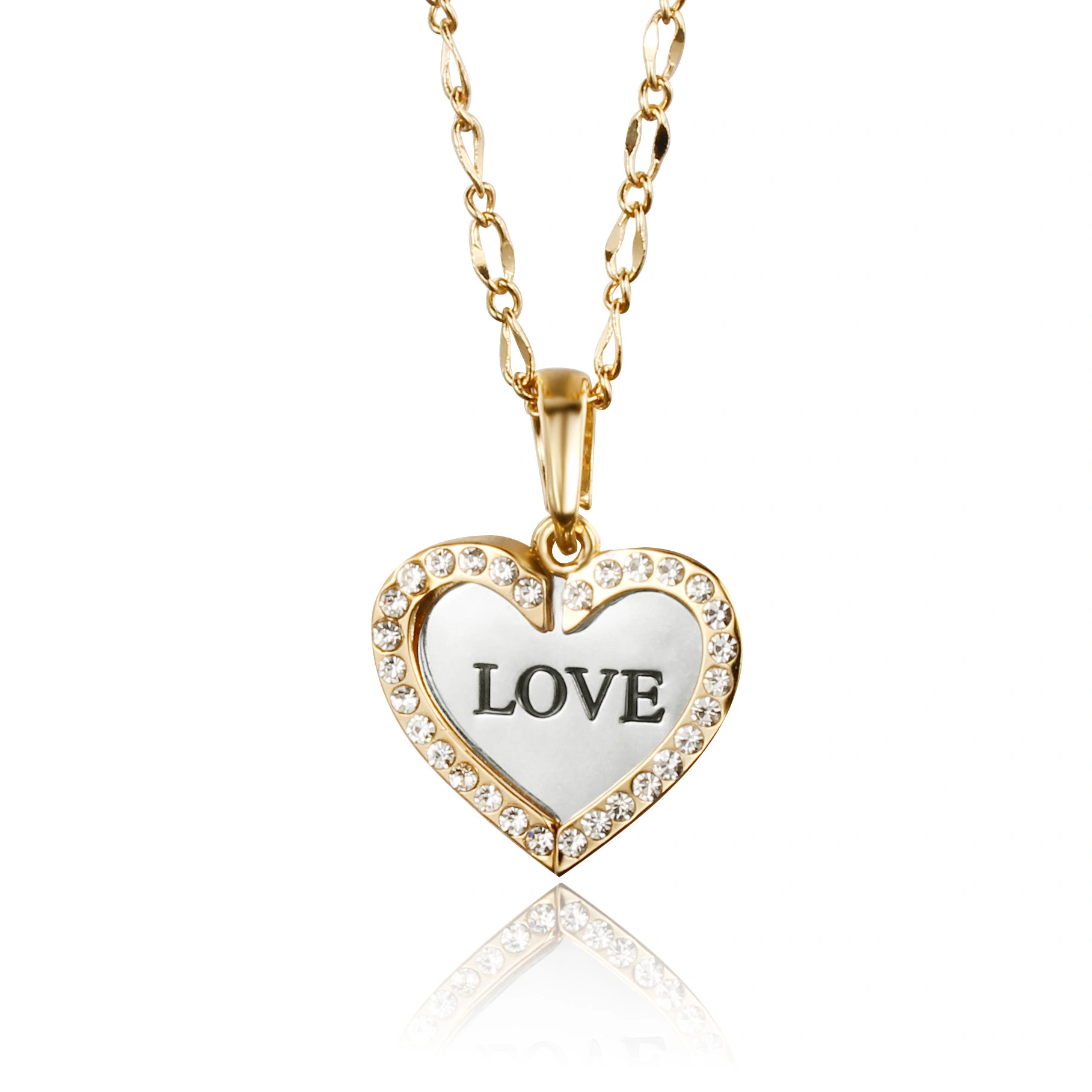 Heart shape jewelry set pendant earring 2021 hot sale 18k gold plating love jewellery wholesale 1