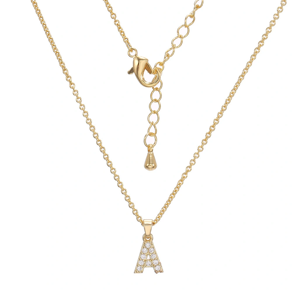 Hainon wholesale trendy Initial Necklace Letters A-Z Alphabet zircon Pendant Necklace Jewelry gift card 1