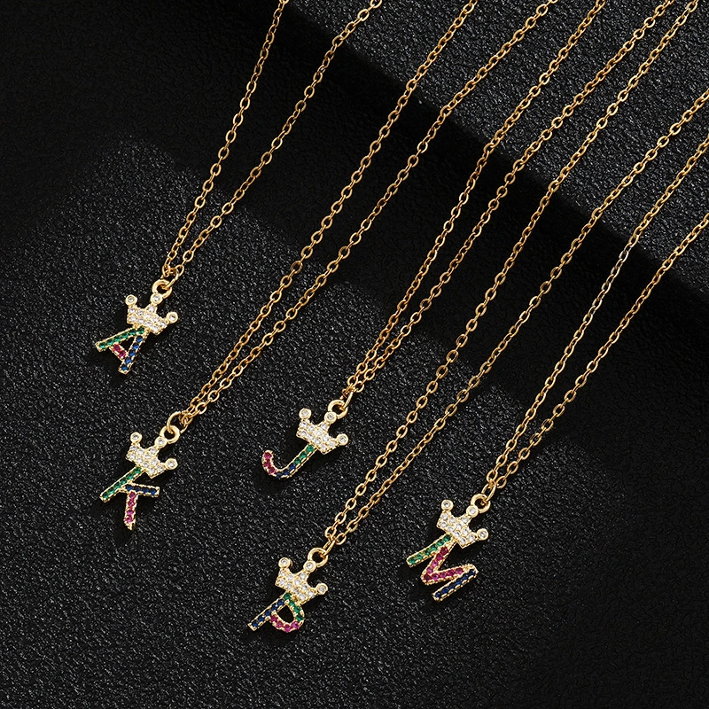 Hainon fashion Initial Necklaces Platinum Plated Letter Necklace jewelry Dainty Cute Gifts For Little Girls 1