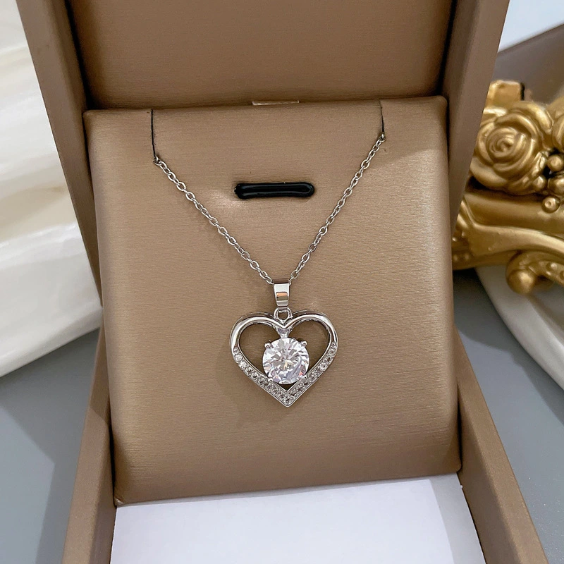 Hainon Love Necklace Female Personality Fashion Heart Pendant Valentine's Day Girlfriend Student Gift 1