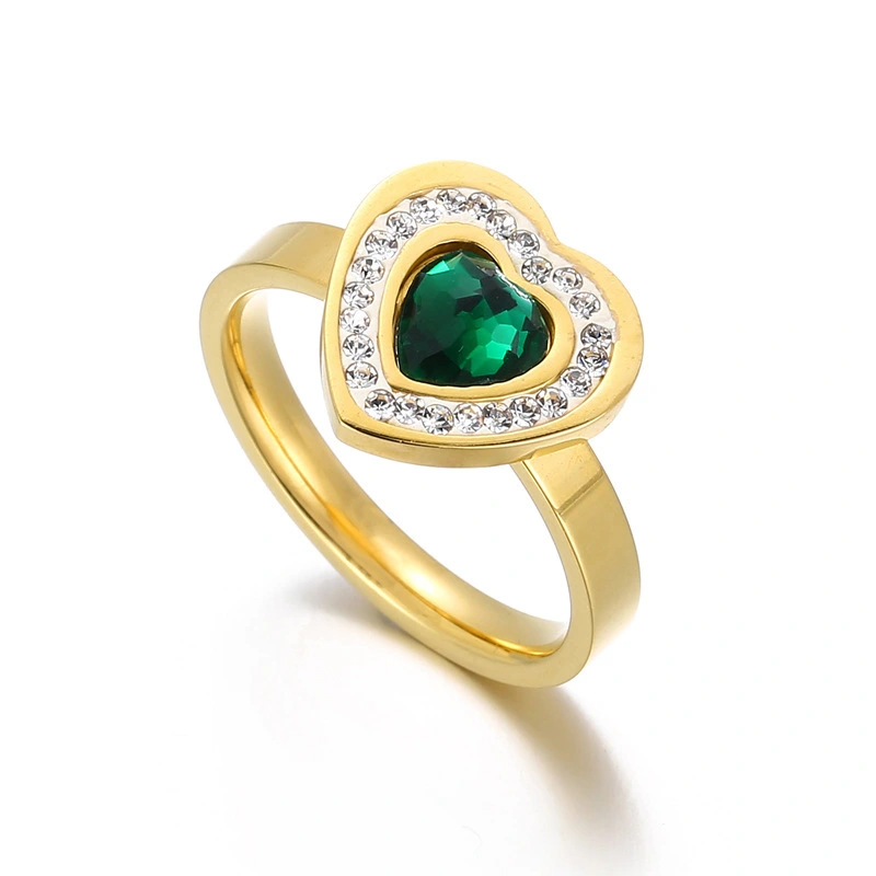 Hainon red heart zircon European and American niche design love ring jewelry for girl open ring wholesale 1