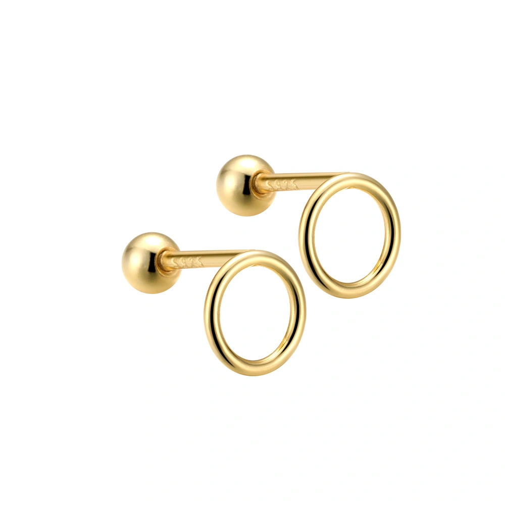 Hainon 925 silver stud earrings women Romantic Circle 6mm jewelry earings 2021 wholesale 1