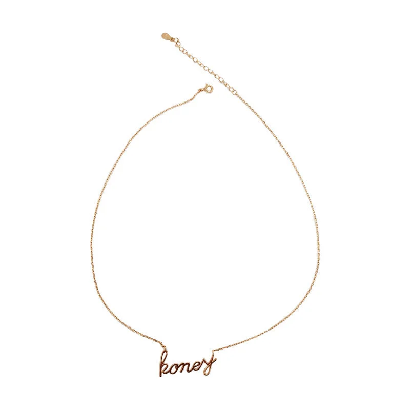Hainon S925 sterling silver honey letter necklace female clavicle chain female niche design wholesale fashion 1