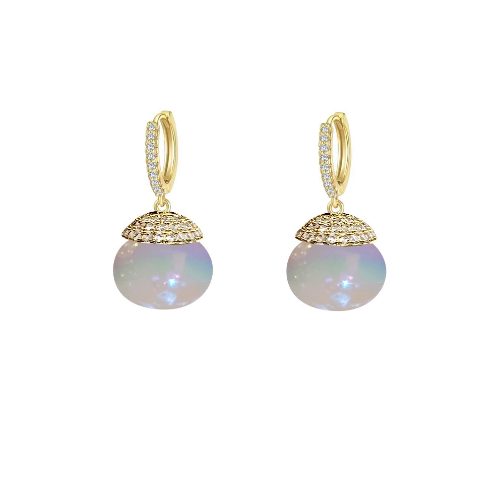Hainon 2022 drop earrings women Mermaid Pearl Gradient color Flash pearl earrings Fashion Jewelry 1