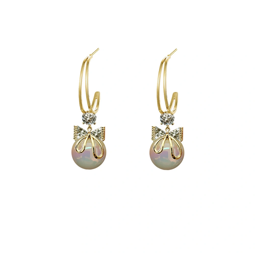 Hainon 2022 Luxury drop earrings women Mermaid Pearl Gradient color Flash pearl earrings Elegant romantic gift Jewelry 1