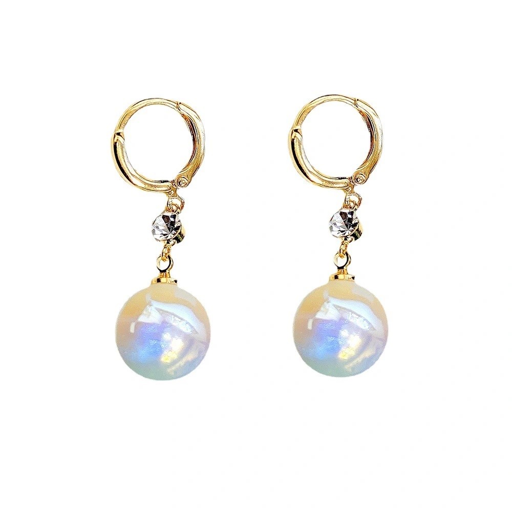 Hainon 2022 Gradient color drop earrings women Mermaid Pearl Colorful Flash pearl earrings women jewelry 1