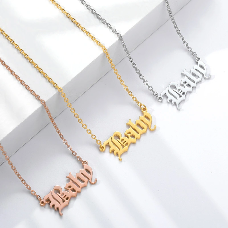 Hainon new Fashion letter baby Pendant necklace wholesale Necklace for Girls baby Jewelry Gifts Hypoallergenic 1