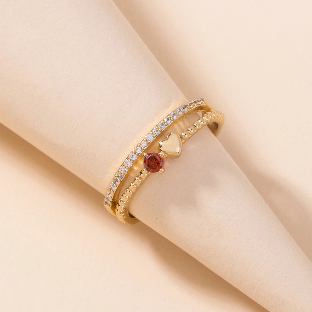 Hainon Simple Retro Heart Love Ring Wild Small Exquisite Temperament Index Finger Ring Jewelry Rose Gold Plated Wholesale 1