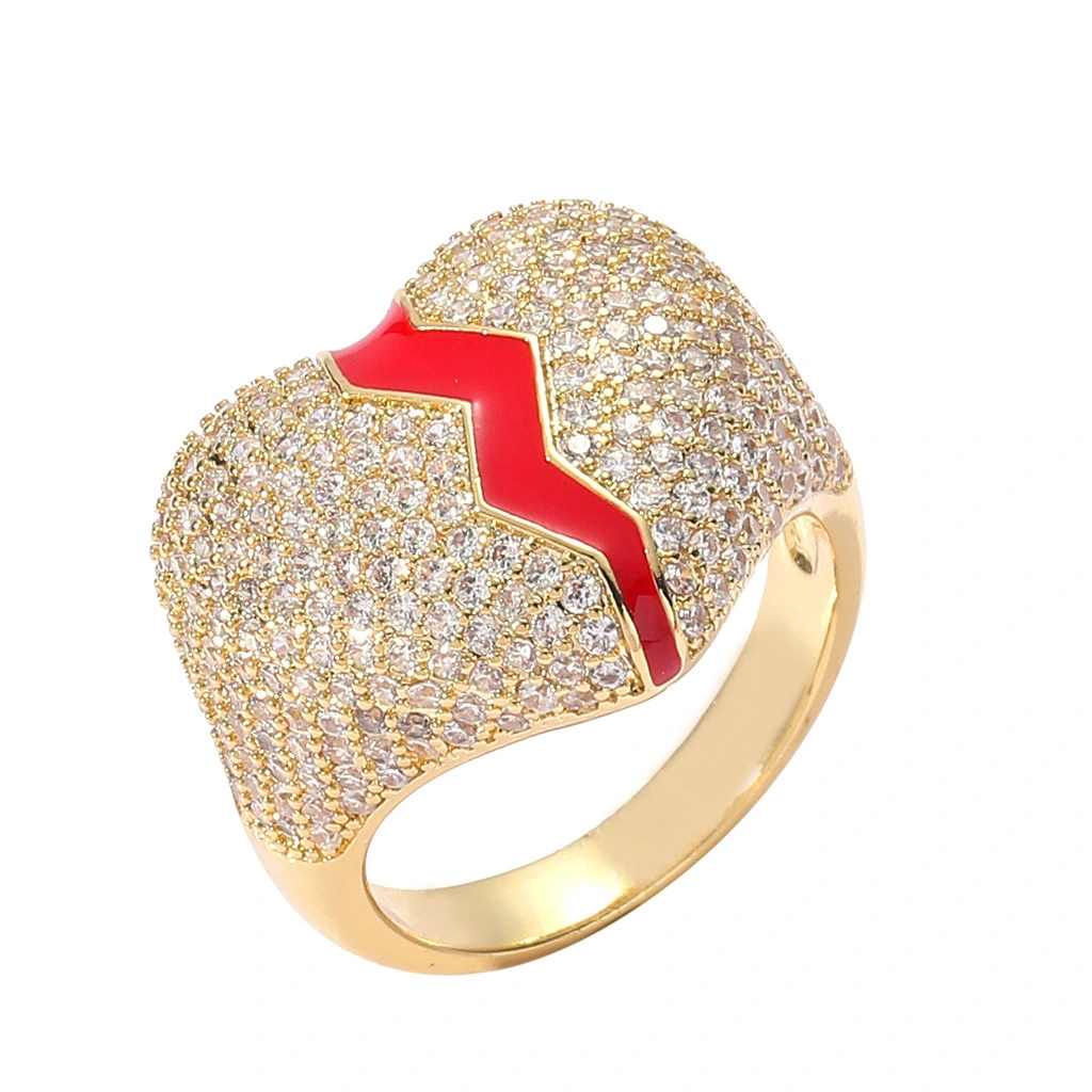 Hainon New hip hop ring heartbreak love ring fashion personality trendy men women ring jewelry wholesale 1