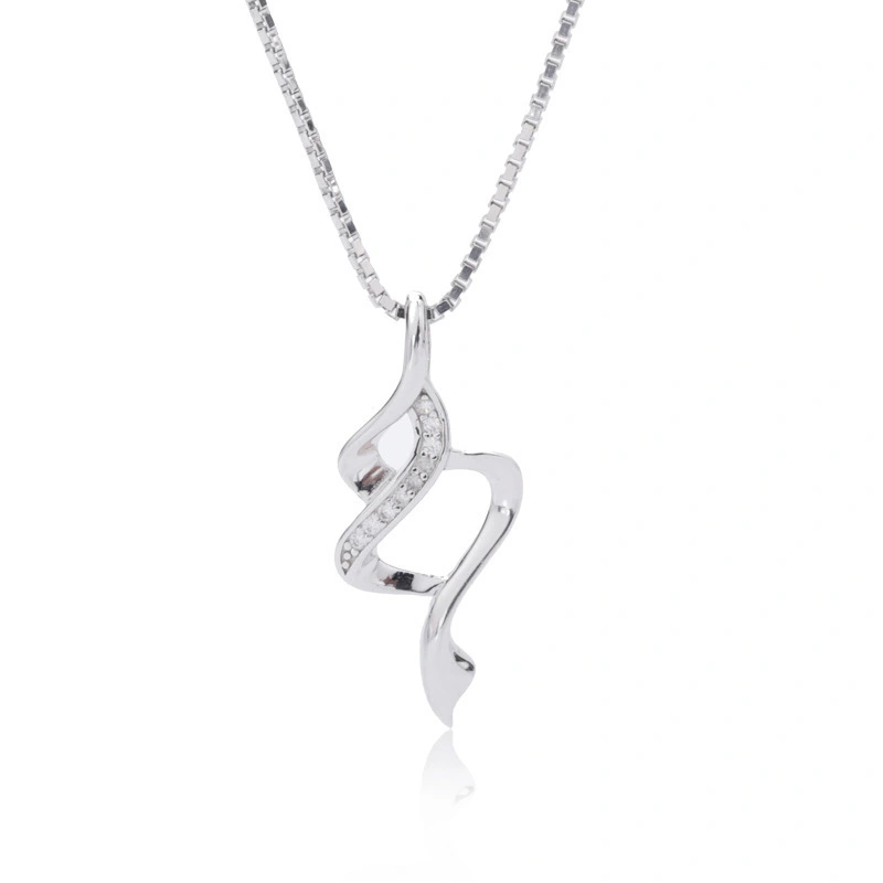 Hainon S925 silver creative heart necklace popular temperament fashion jewelry Gift card flannel bag set 1