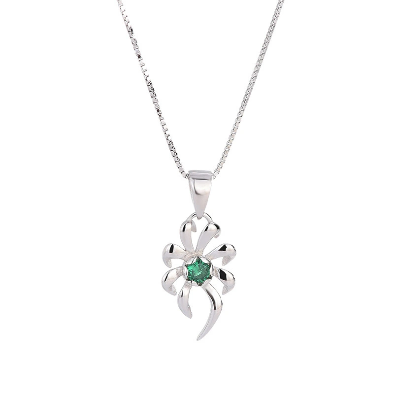 Hainon S925 Sterling Silver Spider Necklace Fashion Pendant Idea fashion simple jewelry Gift card flannel bag set 1