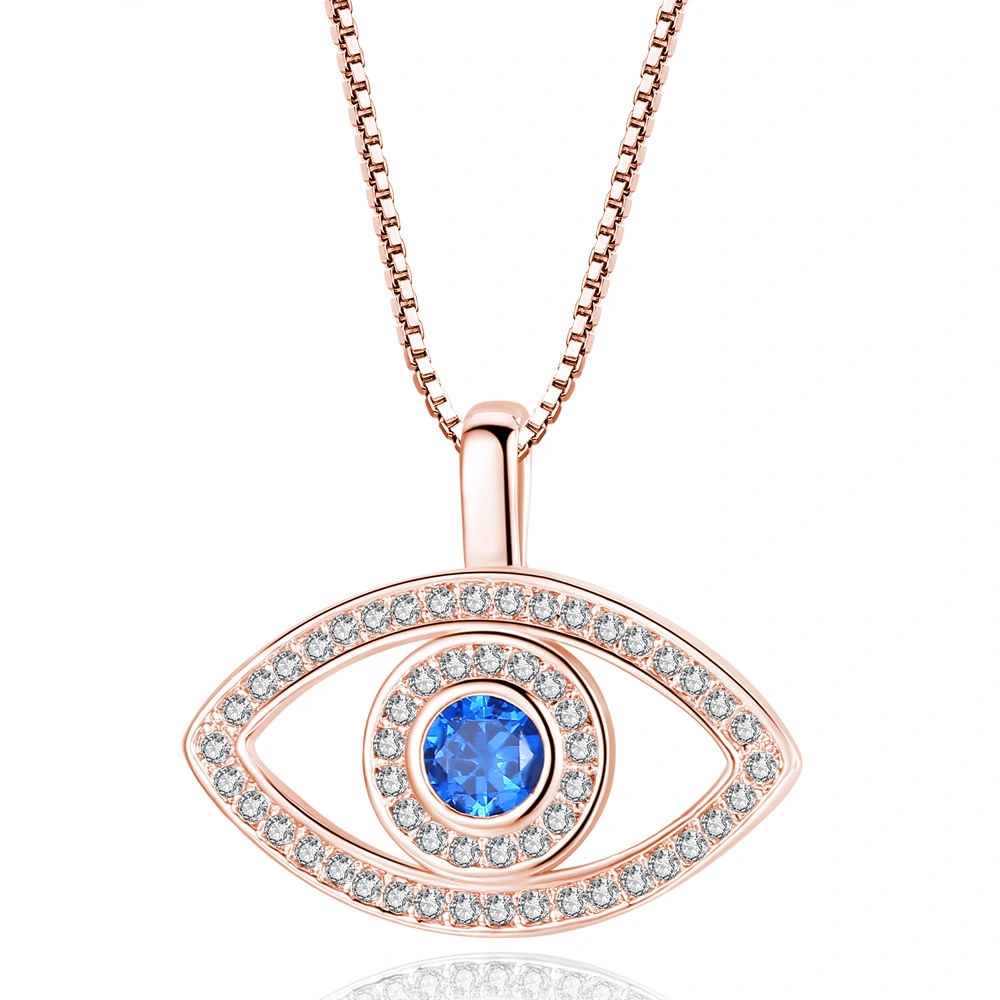 Hainon jewelry necklace creative Eye Shiny Blue Zircon Sweet Pendant Necklace for women Spot wholesale 1
