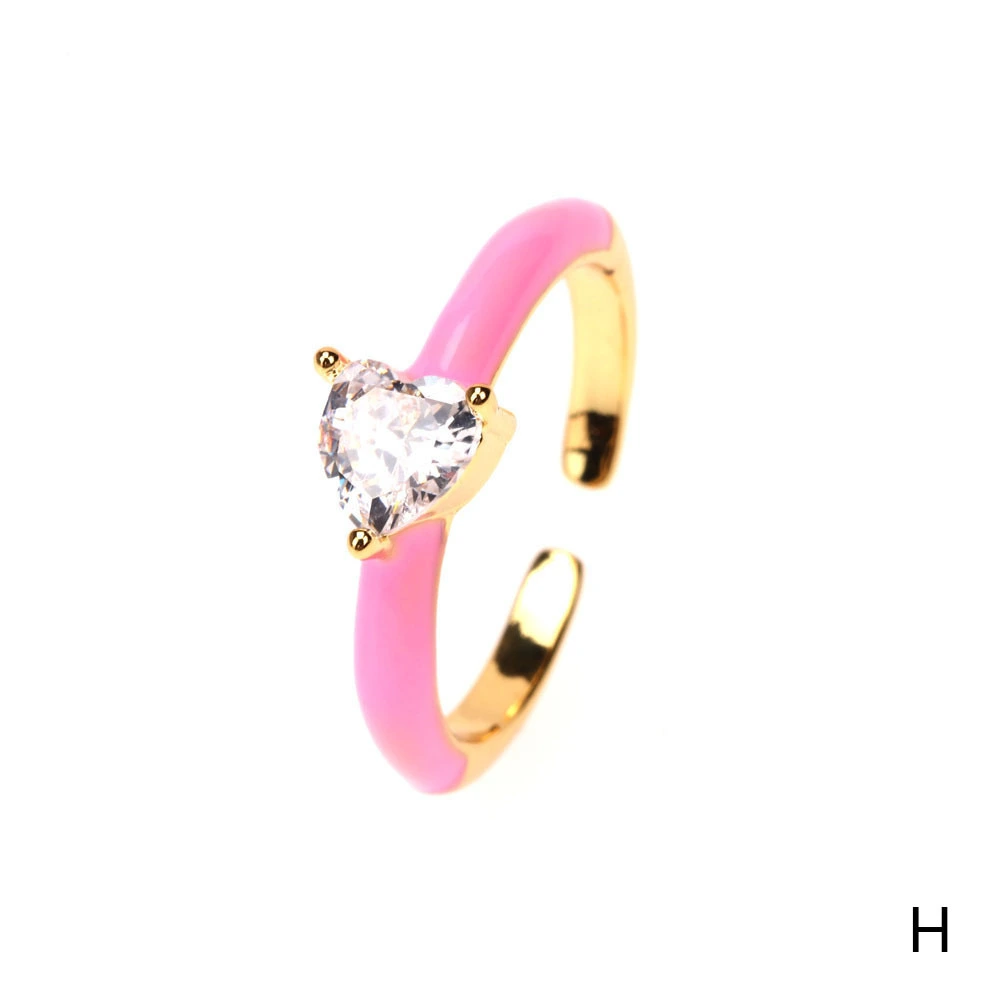 Hainon Simple retro Love Ring zircon Jewelry new Fashion Jewelry Open Ring Gift for Girl wholesale 1