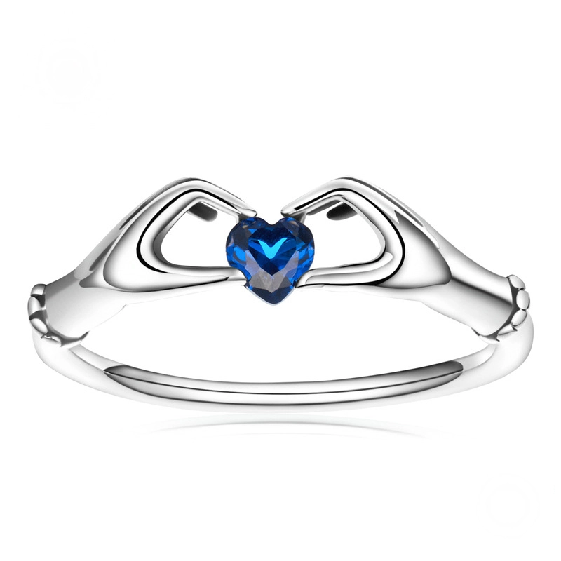 Hainon Hot selling heart diamond open female 925 sterling silver ring jewelry for women wholesale 1