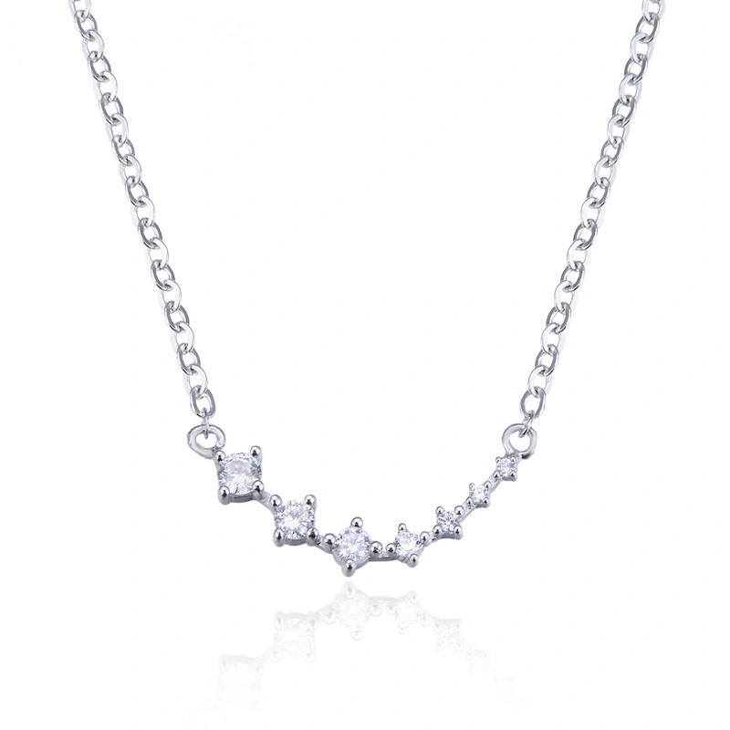 Hainon s925 silver necklace short clavicle cross chain sweet beauty student jewelry Gift card flannel bag set 1