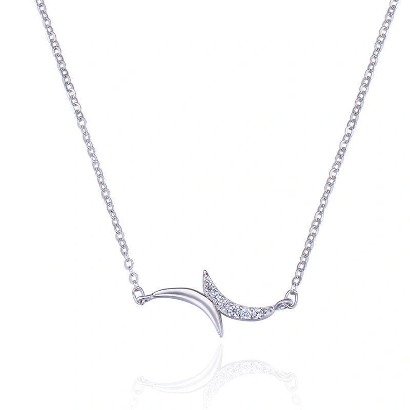 Hainon Hot sale s925 silver necklace elegant and versatile temperament jewelry wholesale Gift card flannel bag set 1