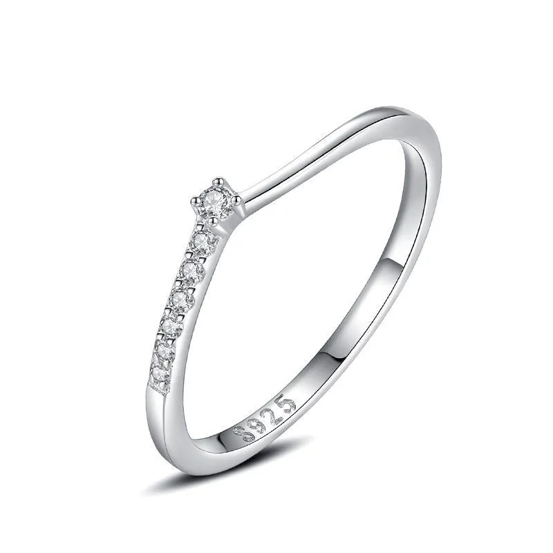 Hainon 925 sterling silver ring zircon Micro inlaid Thin rings women engagement ring jewelry wholesale 1
