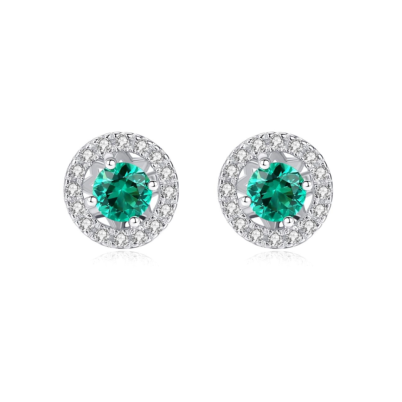 Hainon Sterling Silver Stud Earrings For Women Gift White Diamond Platinum 925 Sterling Silver Ear Jewelry Factory Dropshipping 1