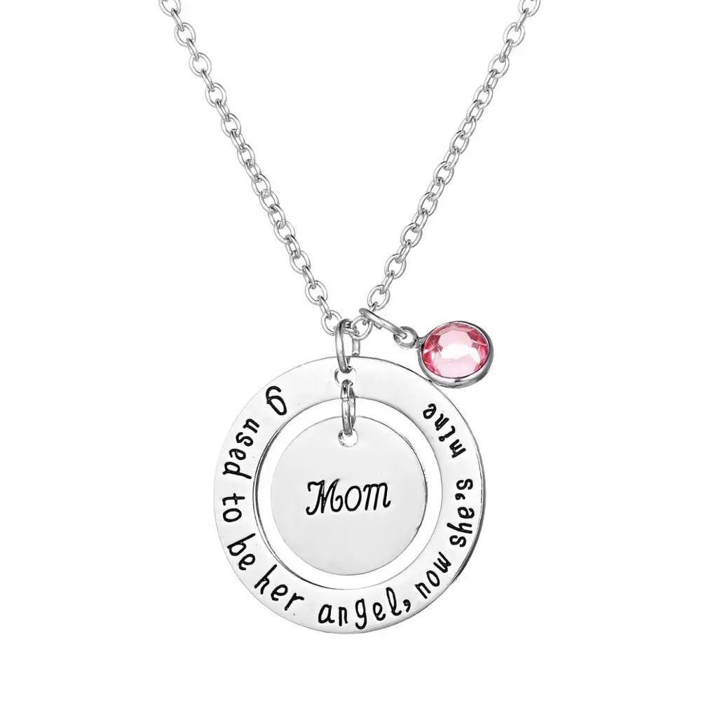Hainon mom necklace Romantic pink crystal jewelry necklace Mother's Day gift custom necklace instock 1