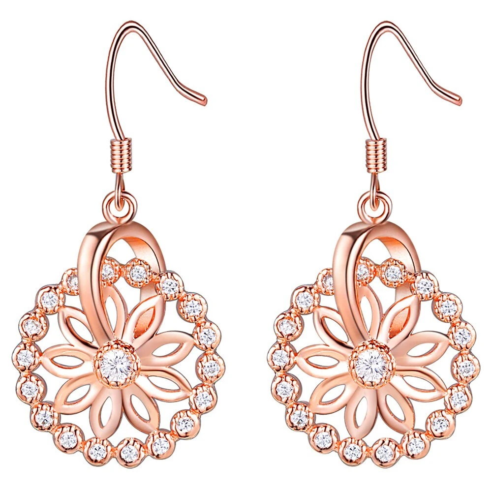 2019 fine hollow rose gold drop earrings for women wholesale 1