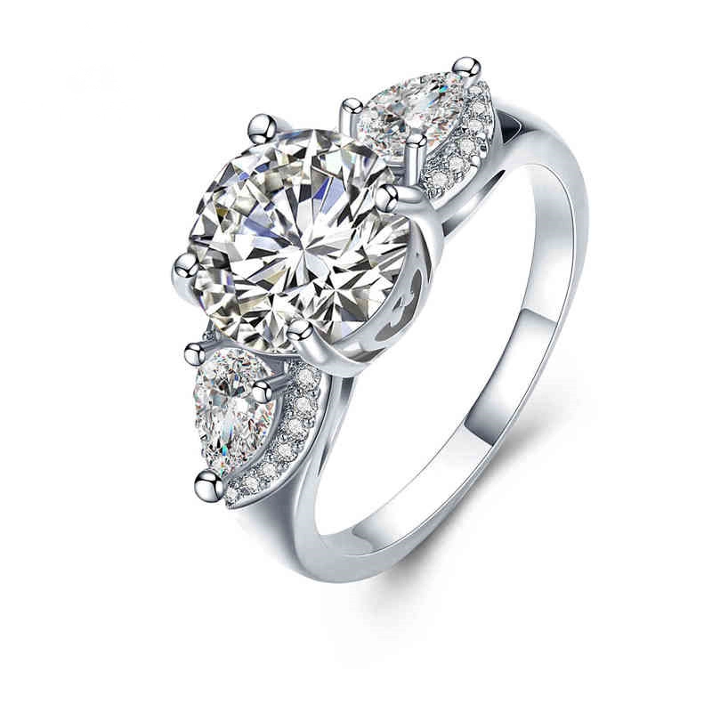 Hainon gold rings for men/women design shiny zircon Romantic jewelry New Arrivals 2019 AAA zircon love rings jewelry wholesale 1