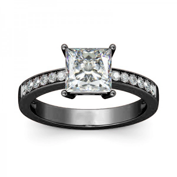 Hainon white square zircon ring Jewelry Gifts for lady Women's Engagement Ring Gift card flannel bag set 1