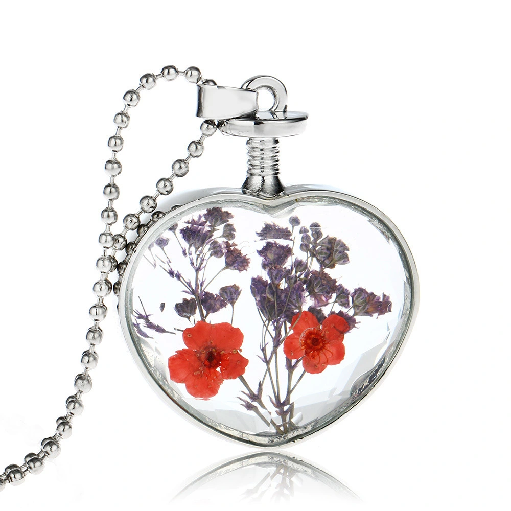Summer women perfume dry flower pendant necklace wholesale 1