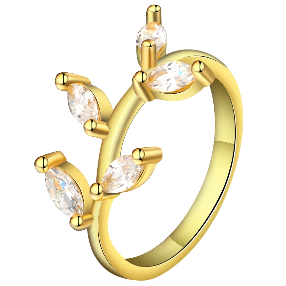 Trendy gold-plated jewelry ring girls fashion luxury gold ring for women 1