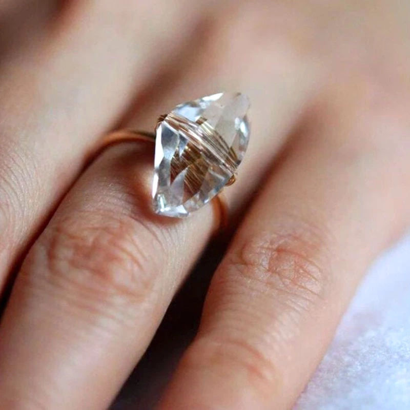 2021 summer new jewelry rings women Irregular natural stones rings 1