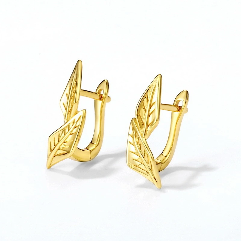 Hainon New Simple Irregular Plant Gold Plated Stud Earrings Jewelry For Women Fashion Engagement Party Earrings Wholesale 1