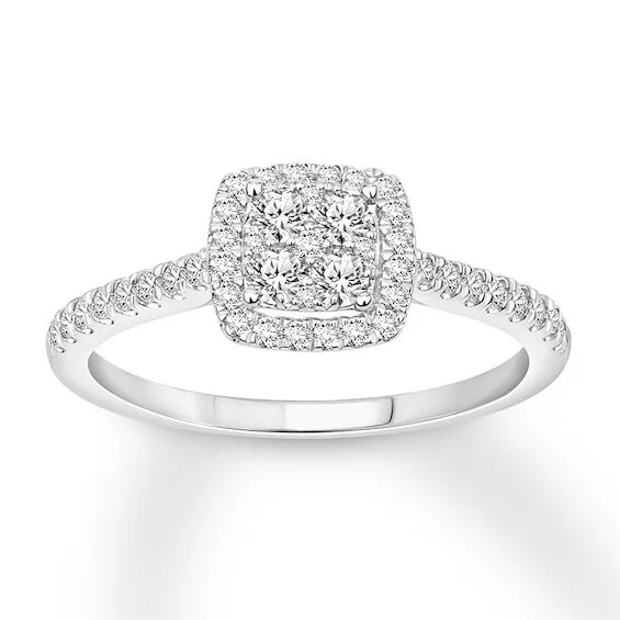Hainon custom fashion jewelry New Arrivals Square Birthstone plating Silver Ring women Diamond Engagement Rings 1