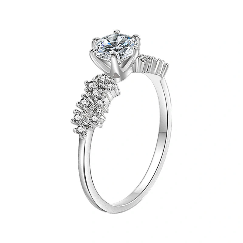 Hainon crown shape White zircon silver rings fashion jewelry women Wedding Ring 1