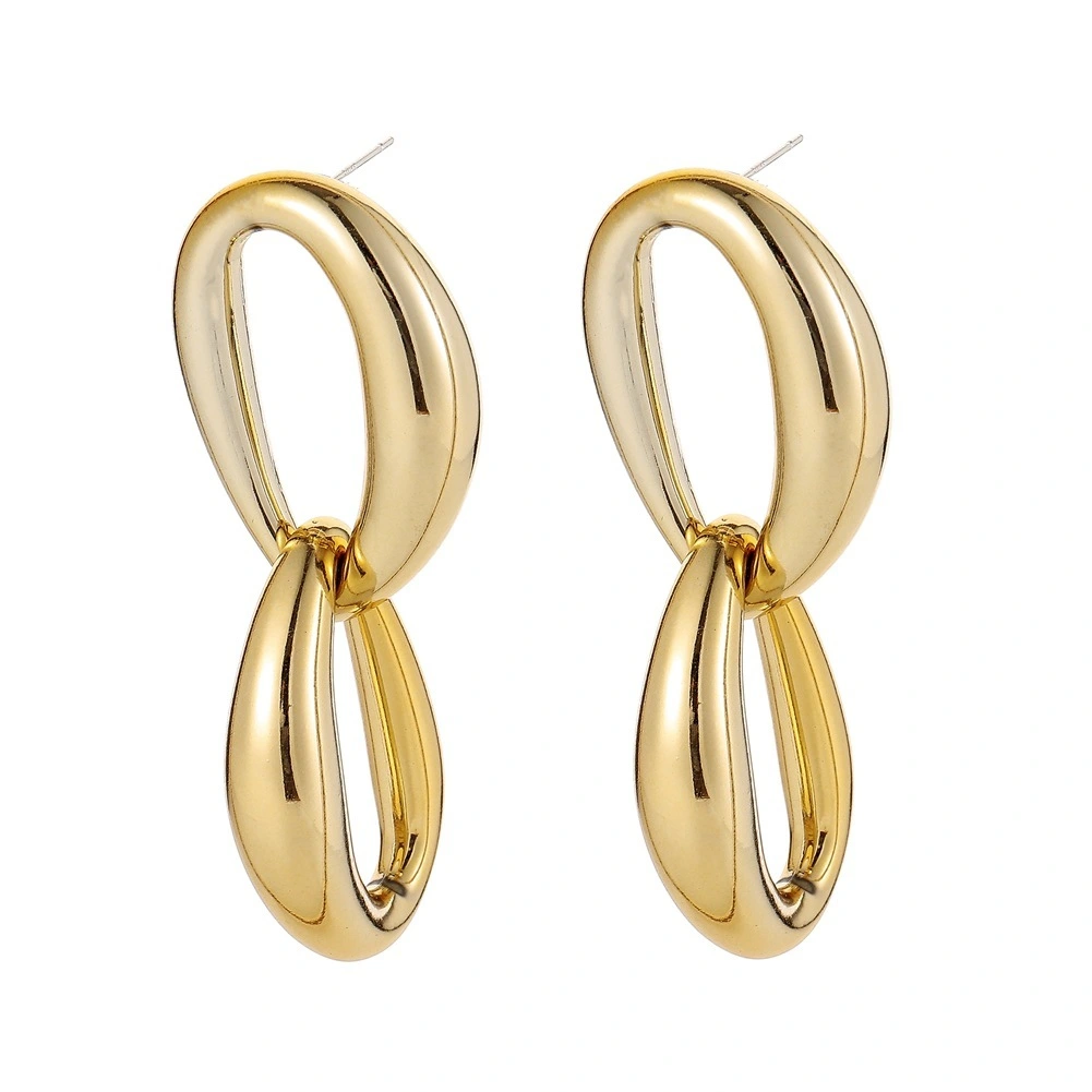 Hainon Large Pearl Earrings for Women Geometric Genuine Earrings Crystal Drop Earrings gift 1