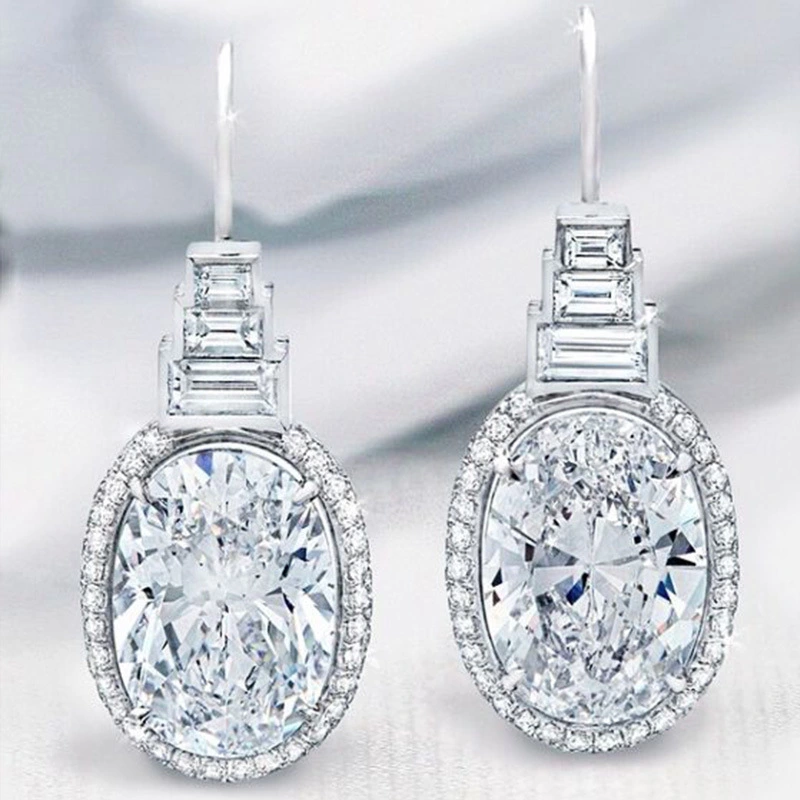 2021 summer Hainon earrings Round shiny zircon romantic earrings Fashion style women earring alloy elegant jewelry 1