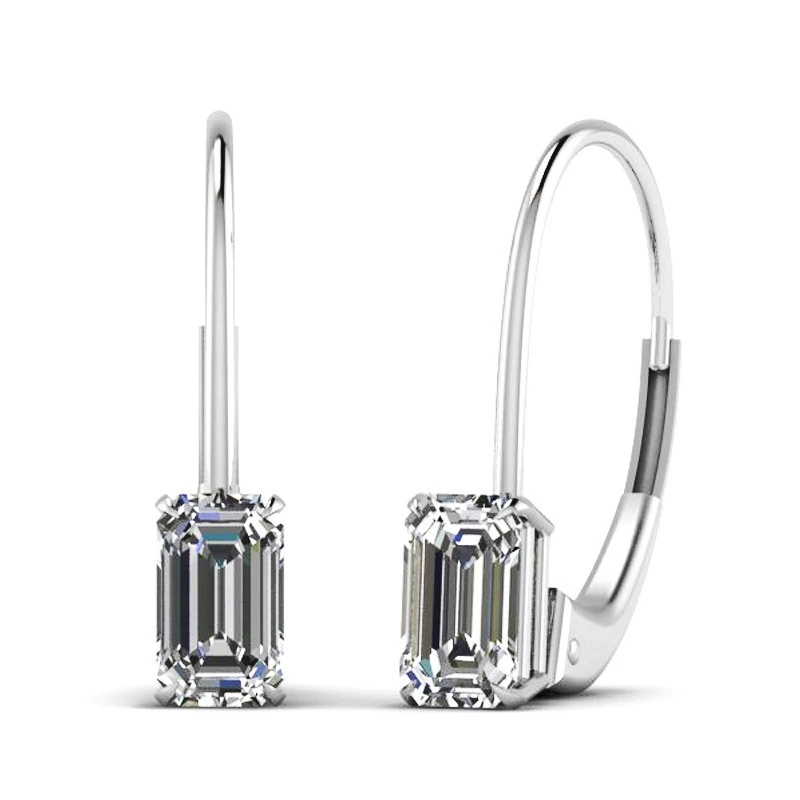 2021 summer Hainon earrings Charming shiny square white zircon Fashion style women clip earring alloy elegant jewelry 1