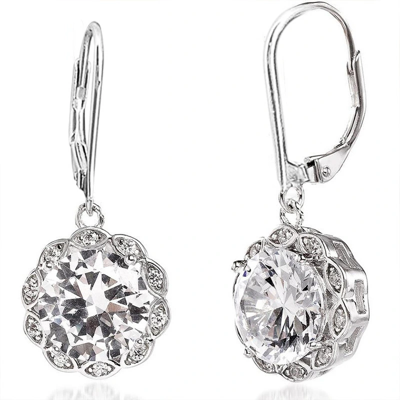 2021 summer Hainon earrings Floral shiny zircon romantic earrings Fashion style women earring alloy elegant jewelry 1