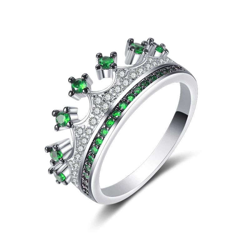 Hainon Rings jewelry women 2018 shiny green zircon cross fashion jewelry romantic wedding ring wholesale 1