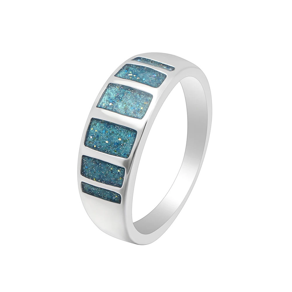 Hainon Blue Opal plated silver ring wholesale Romantic women wedding ring 1