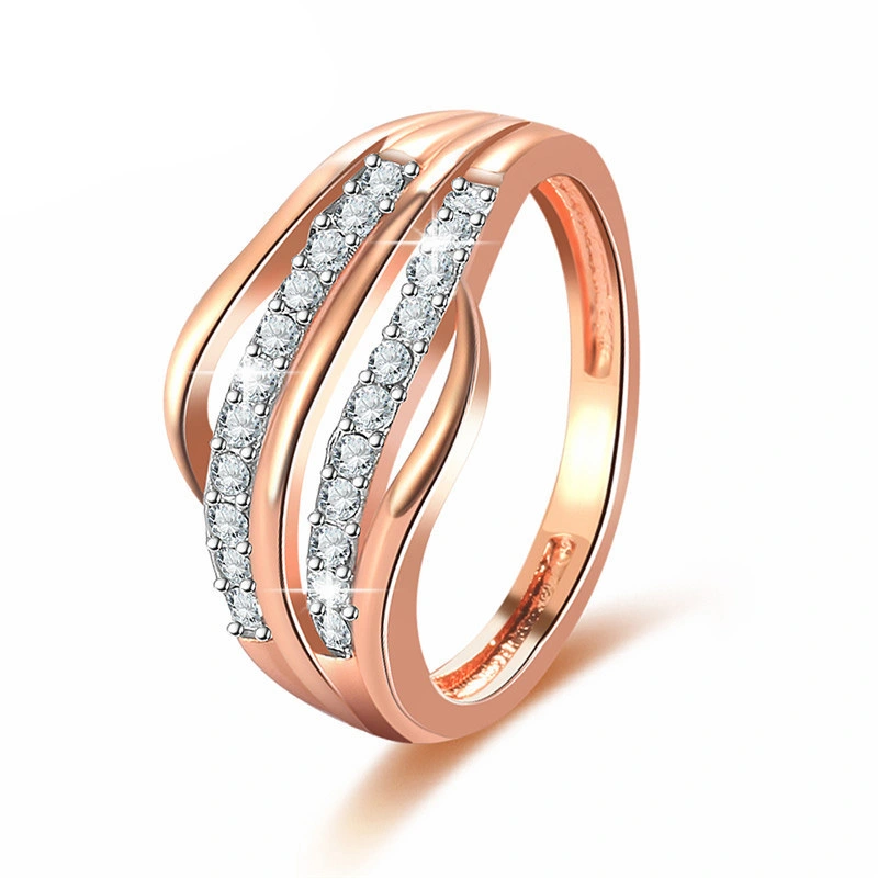 Hainon Fashion rings jewelry women Luxury ROSE Sweet flower simple design wedding rings gold 1