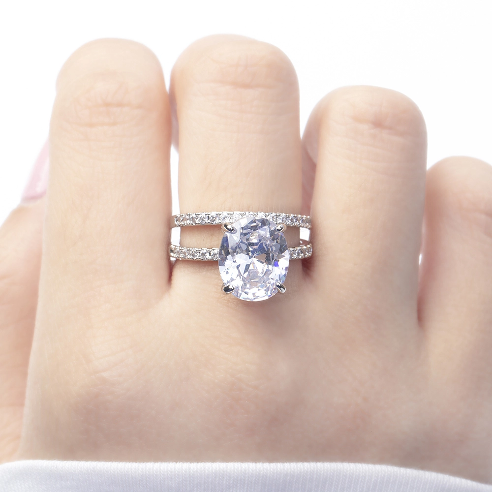 Hainon wholesale vintage wedding jewelry 2021 new ring European and American oval zircon ring Gift card 1