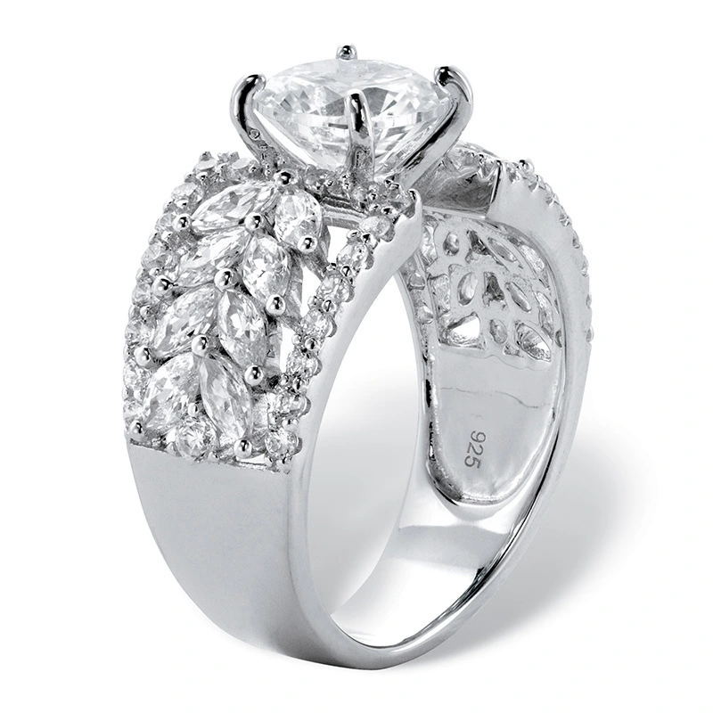 Hainon wholesale Exquisite hollow full set of zircon ring travel souvenir jewelry Gift card flannel bag set 1
