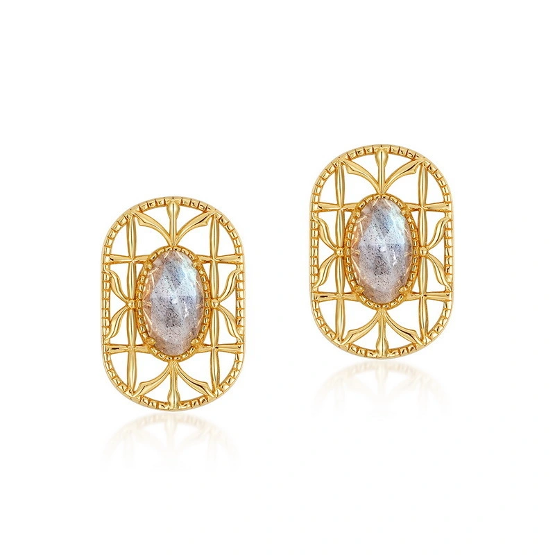 Hainon New Jewelry stud Earrings blue crystal Female Tassel Fashion Creative gold Pin Earrings wholesale 1