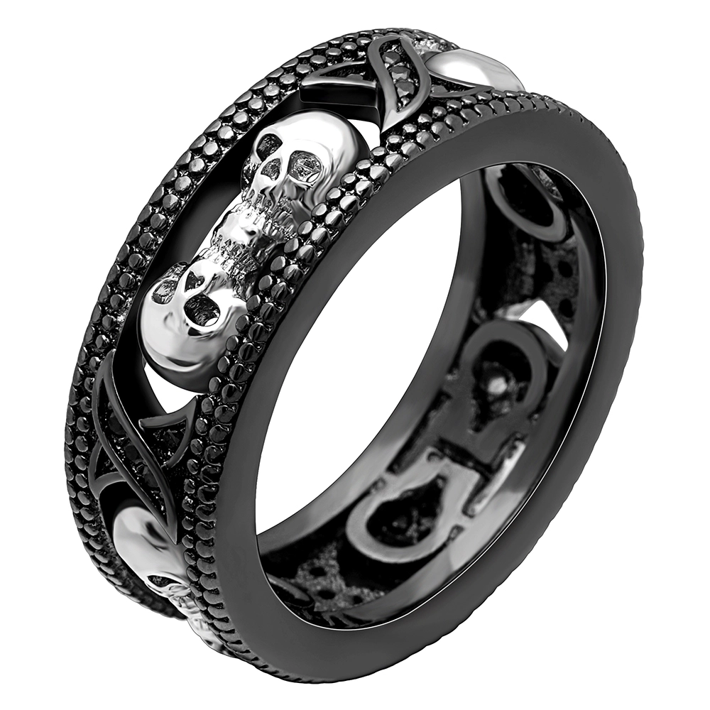 Hainon 2019 rings jewelry women Creative skull Ring black gold plating girlfriends Birthday Gift wholesale 1