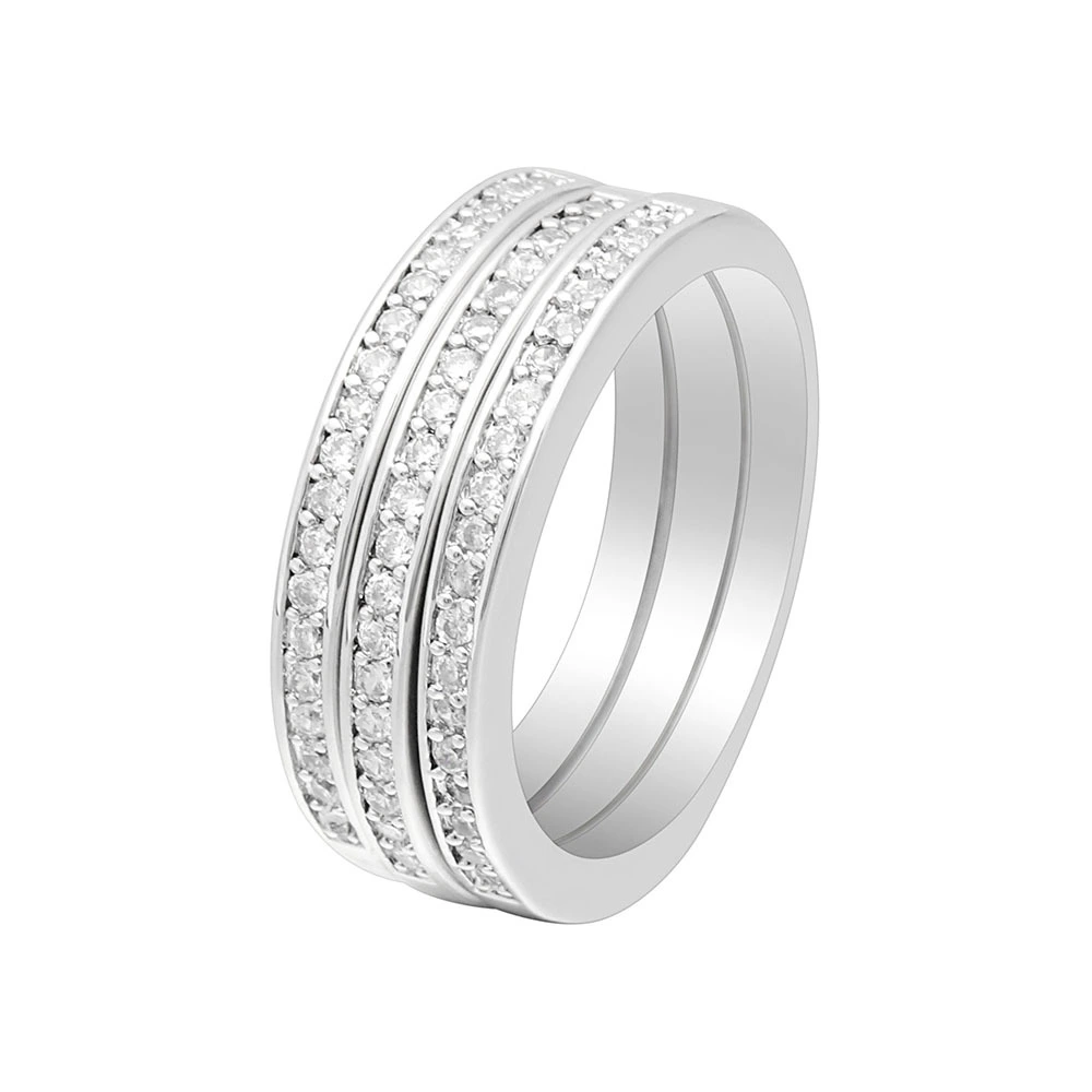 Hainon Cross pearl ring white zircon main stone women jewelry wedding ring wholesale free shipping 1
